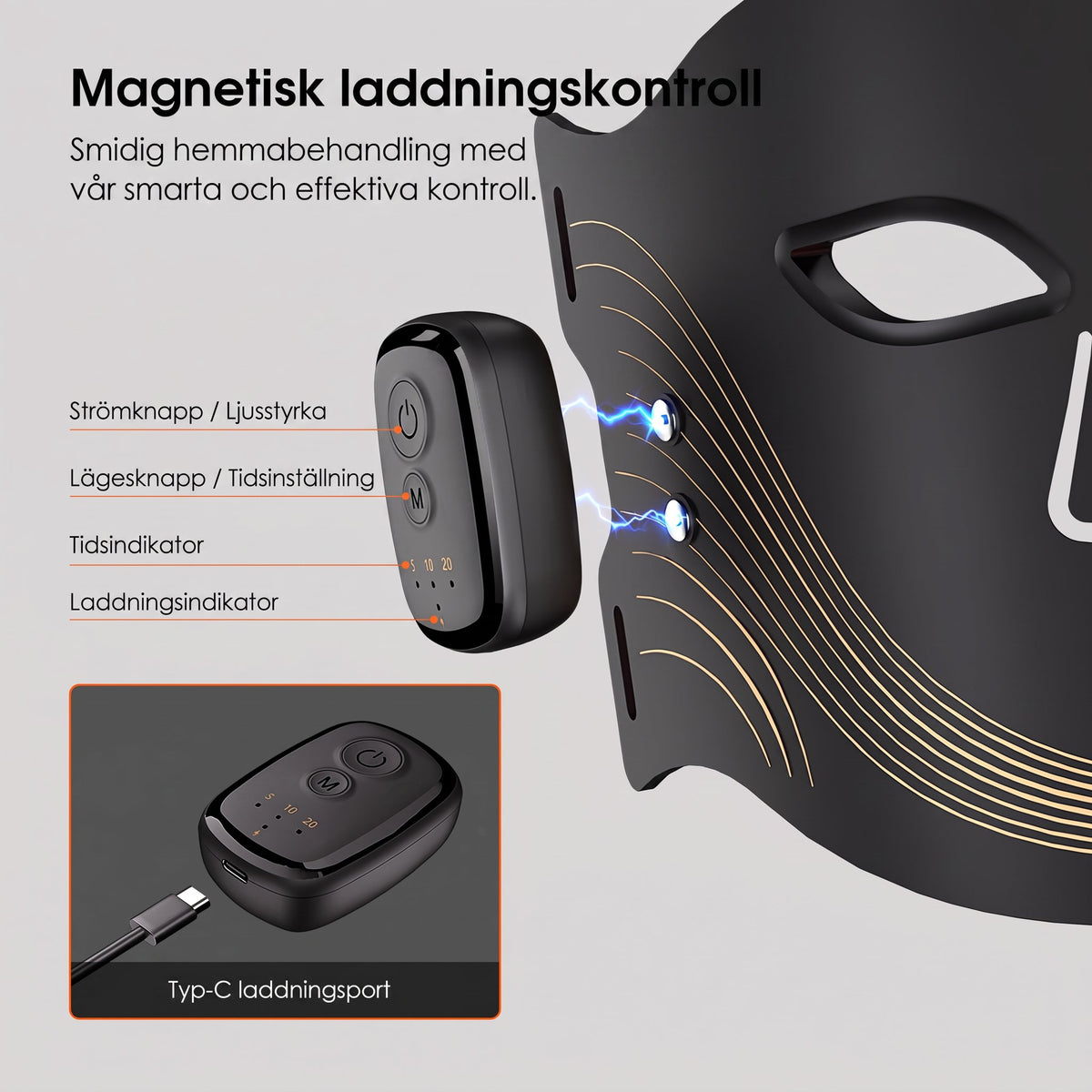 LED Ansiktsmask med 4 Våglängder – Rödljusterapi & Nära-Infrarött Ljus | FACELYFT™