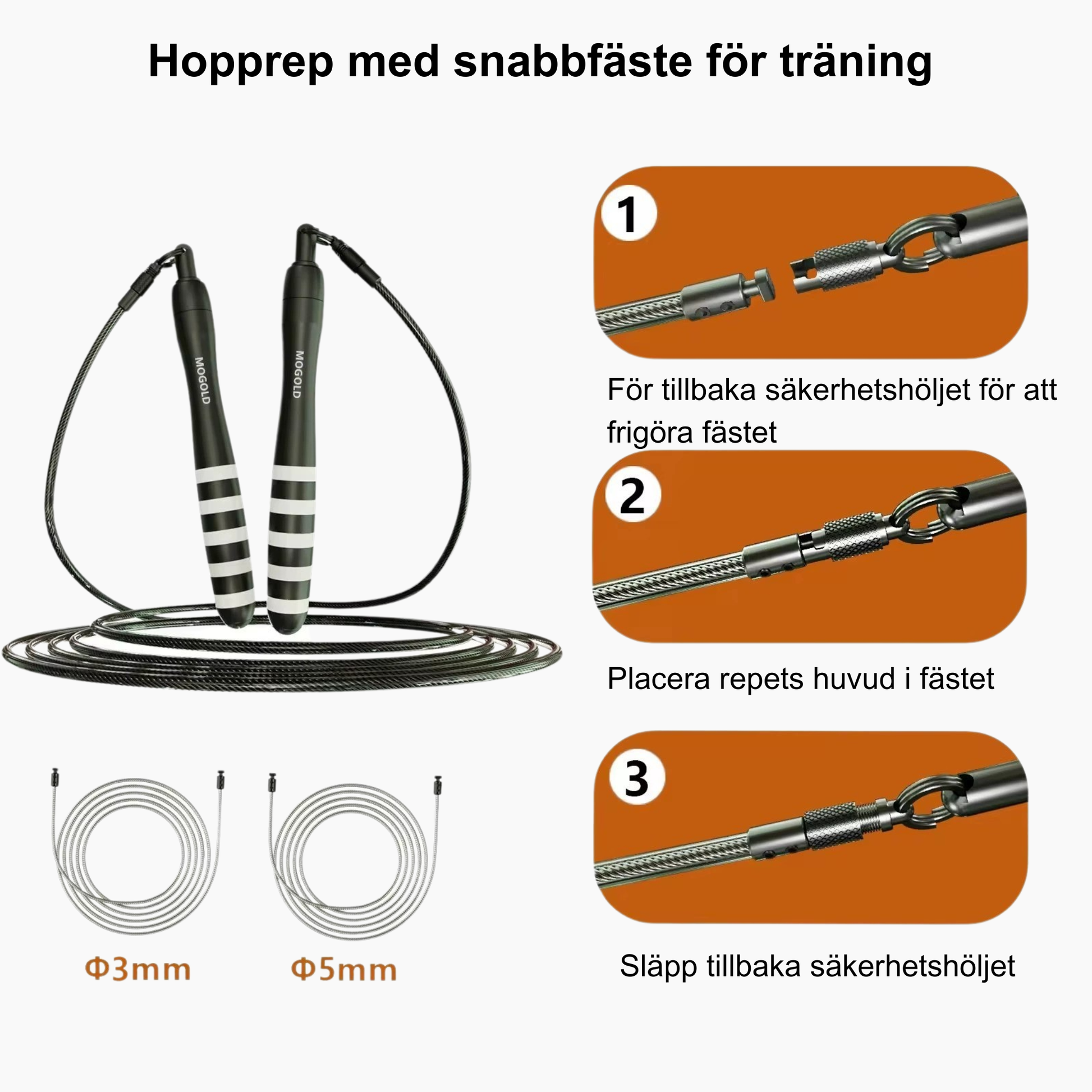 MOGOLD Speed Rope Crossfit – Viktat hopprep för kondition, styrka & helkroppsträning