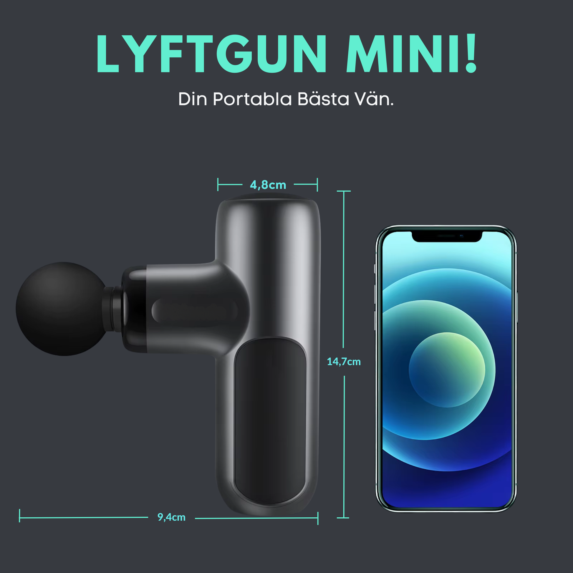 Kompakt Massagepistol med Värme & Kyla – LYFTGUN MINI