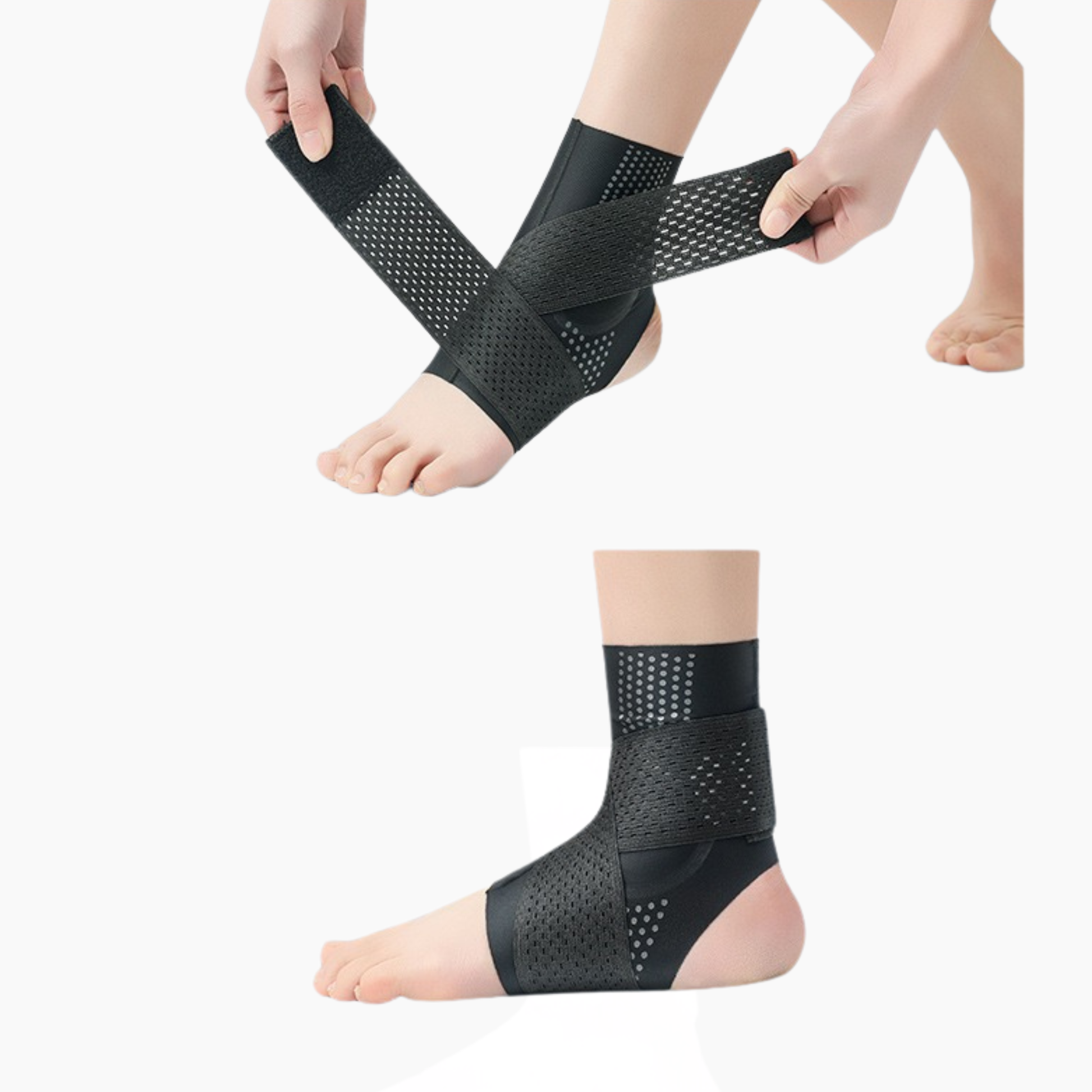 Ankelstöd 2-pack med 8-formad stabilisering – Stötdämpning, hög elasticitet & andningsbart material