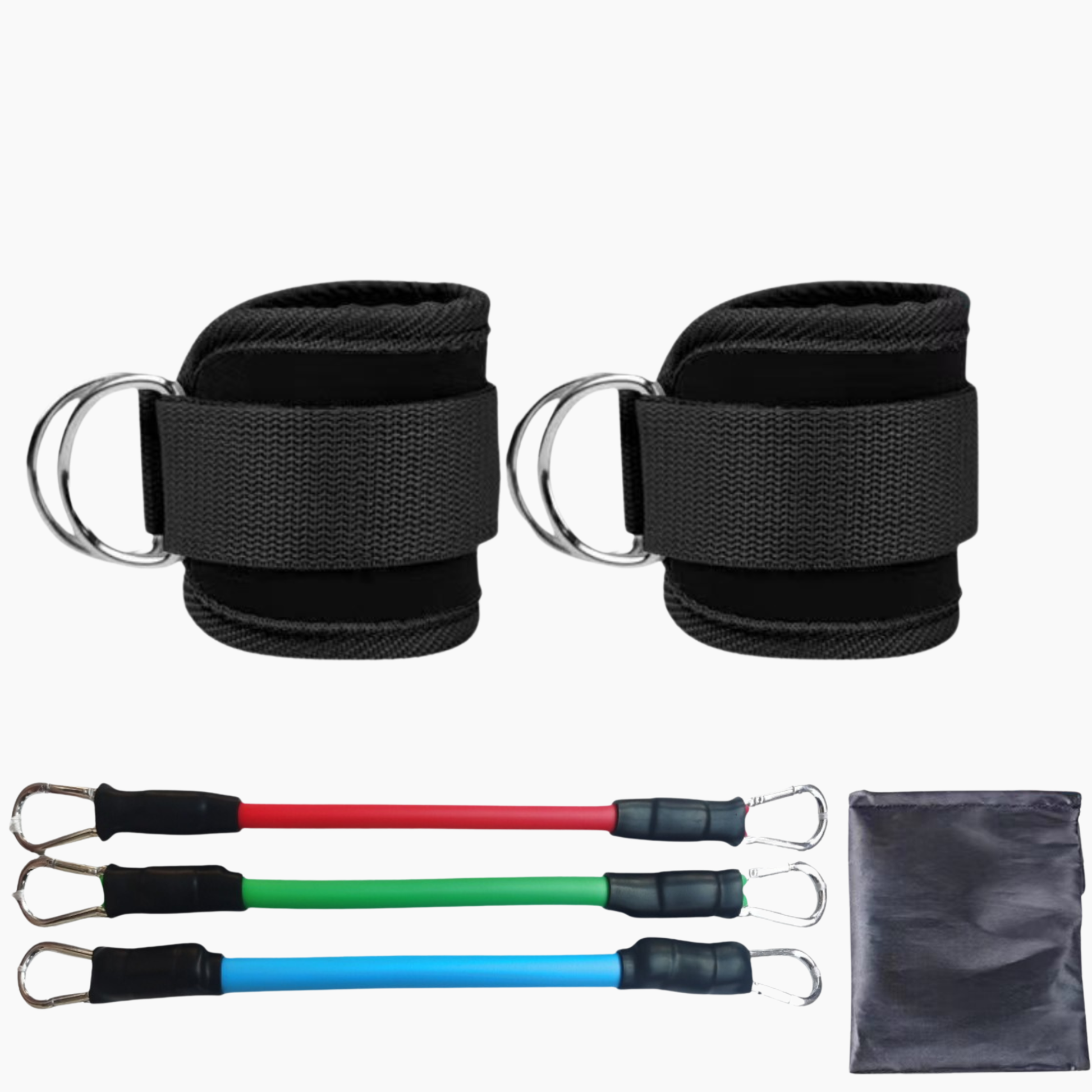 Ankle Straps set med träningsband – Justerbara, 3 motståndsnivåer