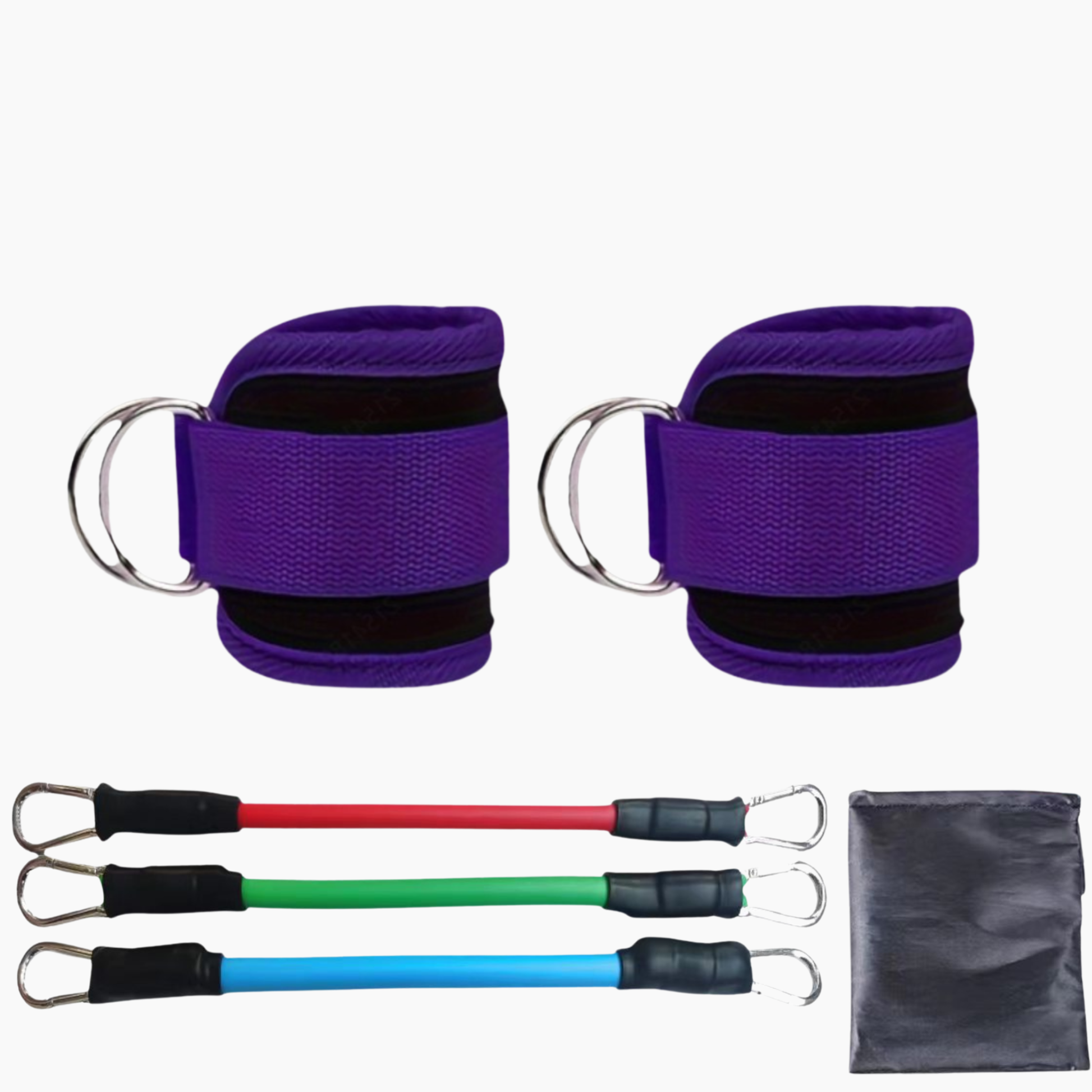 Ankle Straps set med träningsband – Justerbara, 3 motståndsnivåer